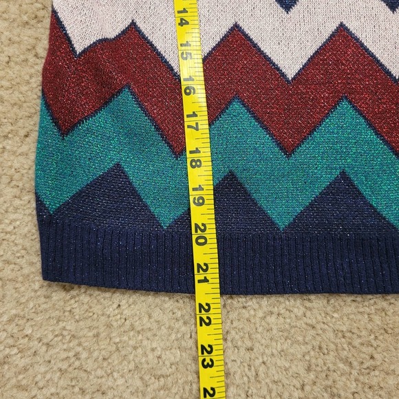 MNG Mango Suit Women's Sparkly Chevron Print‎ Crewneck Sweater. Size XS - Picture 7 of 8